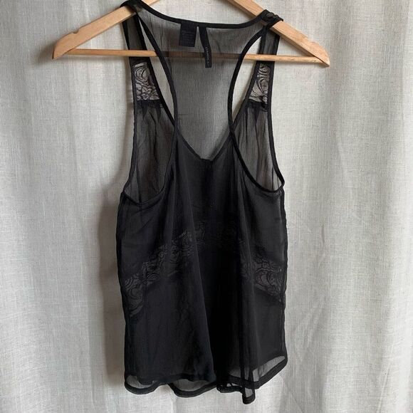 Vintage O’Neill Black Sheer Lace Tank Top Y2K Boho Festival Layering Piece - Picture 9 of 16